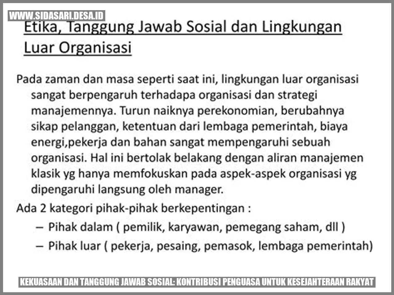 Kekuasaan dan Tanggung Jawab Sosial: Kontribusi Penguasa untuk Kesejahteraan Rakyat