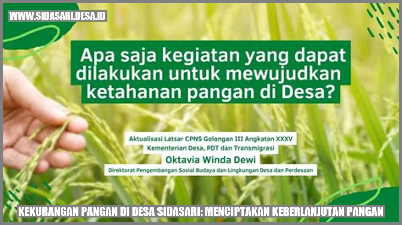 Kekurangan Pangan di Desa Sidasari