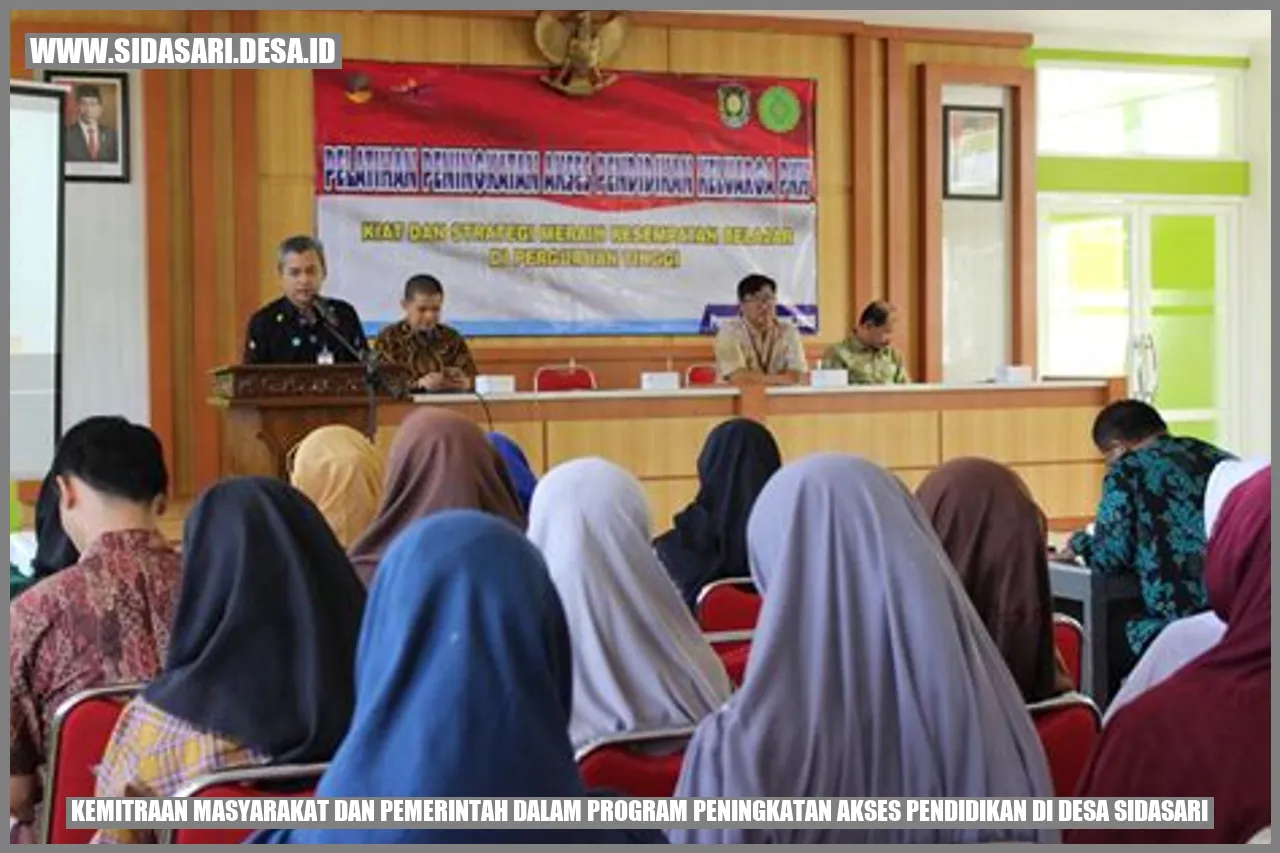 Kemitraan Masyarakat dan Pemerintah dalam Program Peningkatan Akses Pendidikan di Desa sidasari