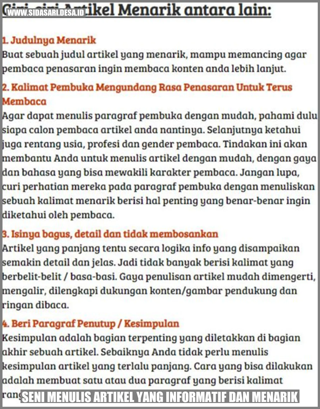 Seni Menulis Artikel yang Informatif dan Menarik